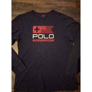 Youth Polo Ralph Lauren Large Long Sleeve T-shirt Tee Flag
